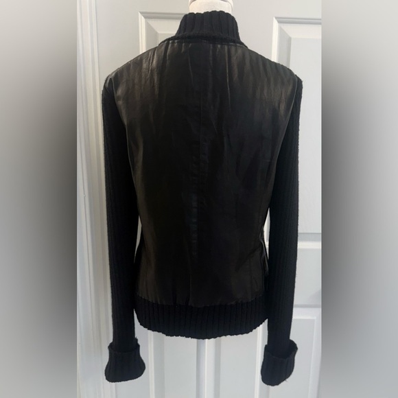 Calvin Klein Lamb Wool&Leather Jacked Made In Italy Size L - Picture 5 of 9